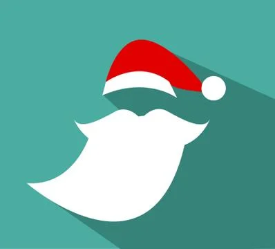 Flat Design Vector Santa Claus Face Stock Illustration