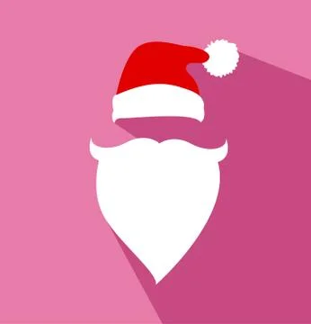 Flat Design Vector Santa Claus Face Illustrazione stock