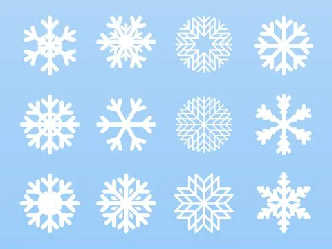 Flat design vector  snowflakes Christmas and new year decoration element set. Stock-Illustration