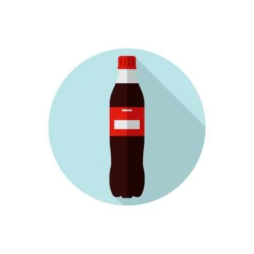 Flat design vector of soda bottle cola Stock Illustration