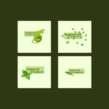 Flat design vector template stylish food logo - natural product Stock Illustration