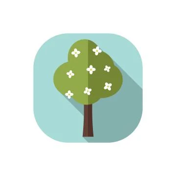 Flat design vector tree Stock Illustration