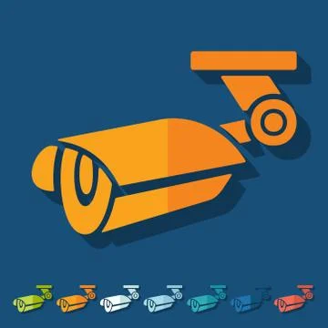 Flat design: video surveillance イラスト素材