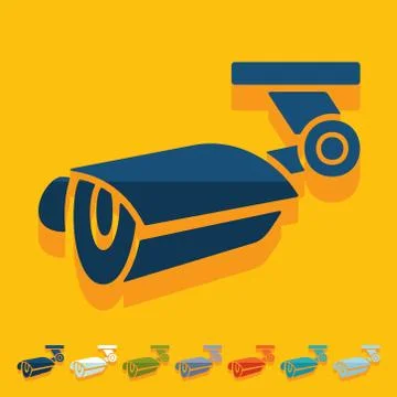 Flat design: video surveillance Stock Illustration