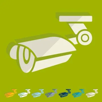 Flat design: video surveillance イラスト素材