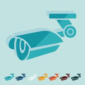 Flat design: video surveillance イラスト素材