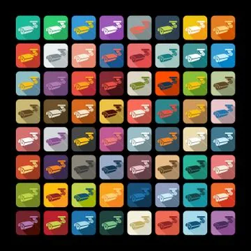 Flat design: video surveillance Illustrazione stock