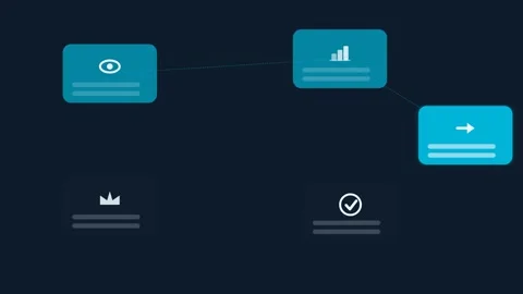 Flat design Video versus static ad test animation - navy blue marketing motion Vidéo 342626774
