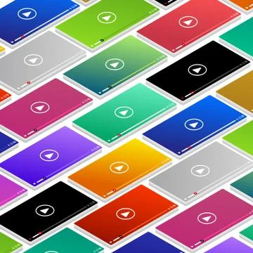 Flat design vlog concept. Create video content and make money. Vector illustr Stock Illustration