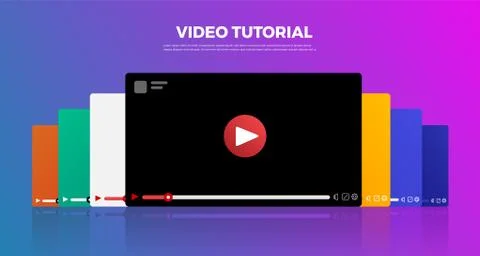 Flat design vlog concept. Create video content and make money. Vector illustr Stock Illustration