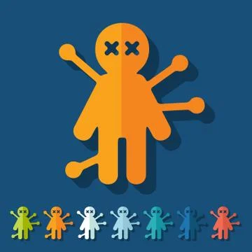 Flat design: voodoo Doll Ilustração Stock