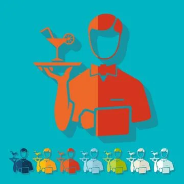 Flat design: waiter Stock Illustration