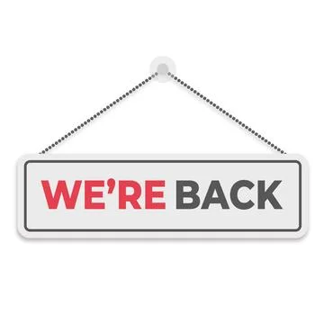 Flat design we are back illustration Stock Illustration