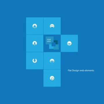 Flat design web elements icons for website development Stock Illustration