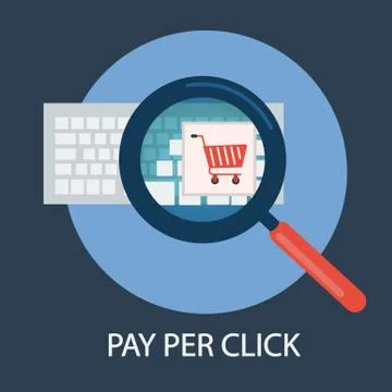 Flat design. Web marketing. Pay per click Stock Illustration