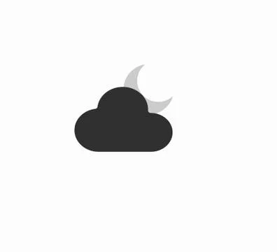 Flat design web weather forecast icons. Cloud and moon isolated on white back Stock Illustration