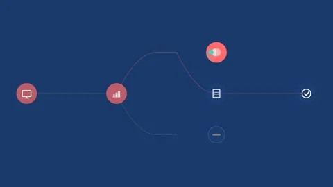 Flat design Webinar attendee nurture animation - cobalt blue marketing motion Видео 342626582