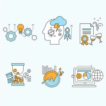 Flat design  website development, graphic design, branding, seo Illustrazione stock