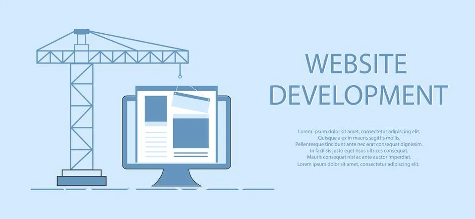 Flat design of website under construction, web page building process, site fo Stock Illustration