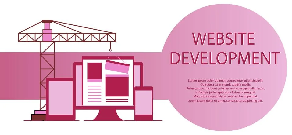 Flat design of website under construction, web page building pro Illustrazione stock