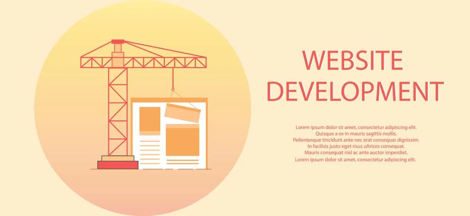 Flat design of website under construction, web page building pro Illustrazione stock