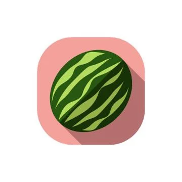 Flat design whole watermelon Stock Illustration