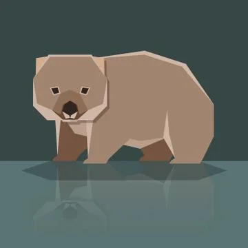 Flat design Wombat Stock Illustration