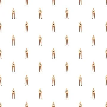 Flat design worker character standing in a seamless pattern イラスト素材