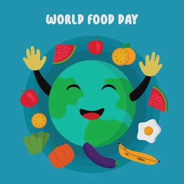 Flat design of World Food Day.Vector illustration Stock Illustration