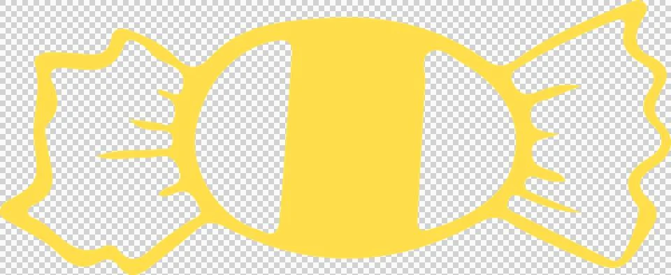Flat design wrapped candy is showing golden oval center with twisted ends on Stock Illustration