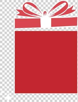 Flat-design wrapped gift is being shown on transparent background, featuring red Stock Illustration