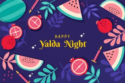 Flat design yalda background Stock Illustration