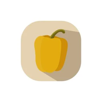 Flat design yellow bell pepper Stock Illustration