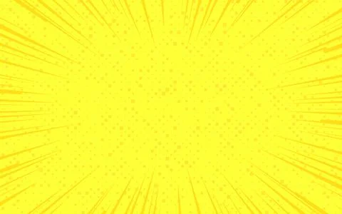 Flat design yellow comics background with space for text. Effect motion lines Stock-Illustration