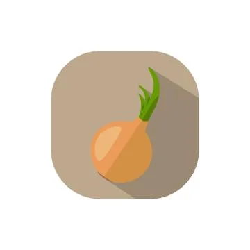 Flat design yellow onion Stock Illustration