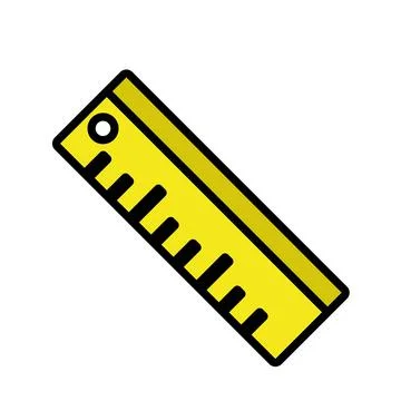 Flat design yellow ruler icon. Vector. Stock Illustration
