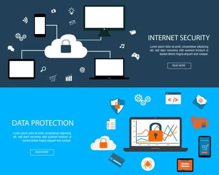 Flat designed banner Stock Illustration