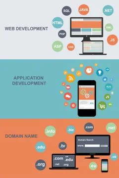 Flat designed banners Stock Illustration