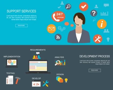 Flat designed banners Stock Illustration