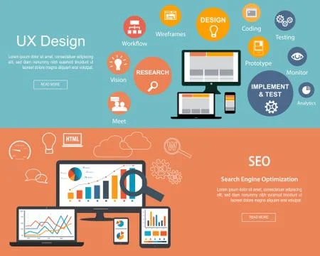 Flat designed banners Stock Illustration