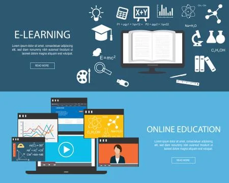 Flat designed banners Stock Illustration