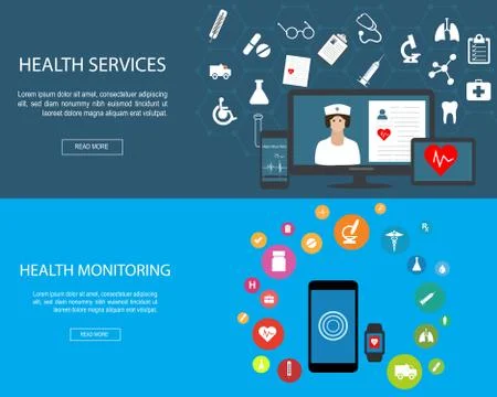 Flat designed banners Stock Illustration