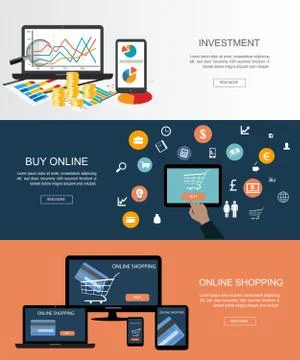 Flat designed banners Stock Illustration