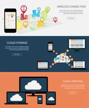 Flat designed banners Stock Illustration