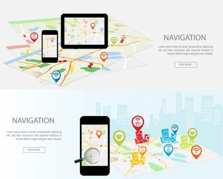 Flat designed banners Stock Illustration