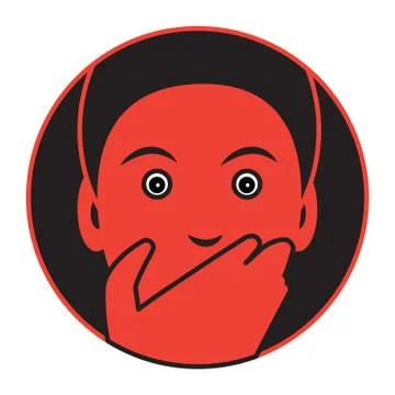 Flat designed icon of a frightened man. Vector illustration Stock-Illustration