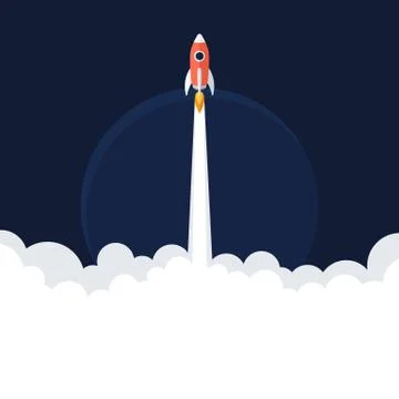 Flat designt business startup launch concept. Stock Illustration