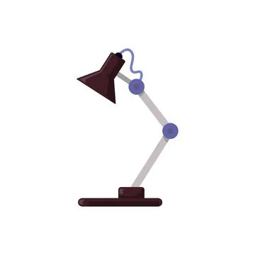 Flat desk lamp isolated on white background. Electric table lamp Stock Illustration