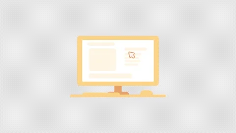 Flat Desktop Computer Animation With Cursor Movement Stock Footage 337897473