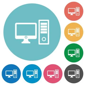 Flat desktop computer icons Stock Illustration